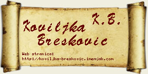 Koviljka Brešković vizit kartica